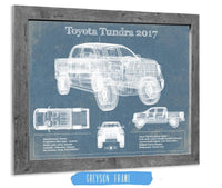 Cutler West Toyota Collection 14" x 11" / Greyson Frame Toyota Tundra 2017 Vintage Blueprint Auto Print 845000301_7394