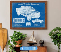 Cutler West Toyota Collection 14" x 11" / Walnut Frame 2001 Toyota Tacoma Double Cab Limited Vintage Blueprint Auto Print 933311112_39302