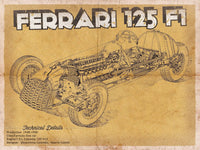 Cutler West Ferrari Collection 14" x 11" / Unframed Ferrari 125 F1 Formula One Race Car Print 701664620_61937