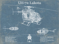 Cutler West Military Aircraft 14" x 11" / Unframed UH-72 Lakota Helicopter Vintage Aviation Blueprint Military Print 933311083_29268