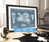 Cutler West 14" x 11" / Black Frame & Mat Ducati Panigale V4 R 2019 Vintage Blueprint Motorcycle Patent Print 845000222_61411