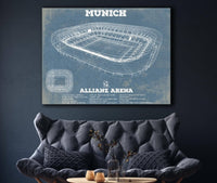 Cutler West Soccer Collection Bayern Munich FC Vintage Allianz Arena Soccer Print