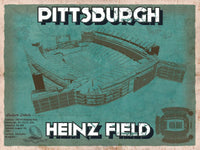 Cutler West Pro Football Collection 14" x 11" / Unframed Pittsburgh Steelers Stadium Art Team Color- Heinz Field - Vintage Football Print 235353075