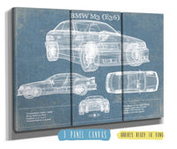 Cutler West Vehicle Collection 48" x 32" / 3 Panel Canvas Wrap BMW M3 (E36) Vintage Blueprint Auto Print 833110078_47731