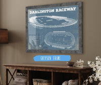 Cutler West Racetrack Collection 14" x 11" / Greyson Frame Darlington Raceway Blueprint NASCAR Race Track Print 731939862_56004