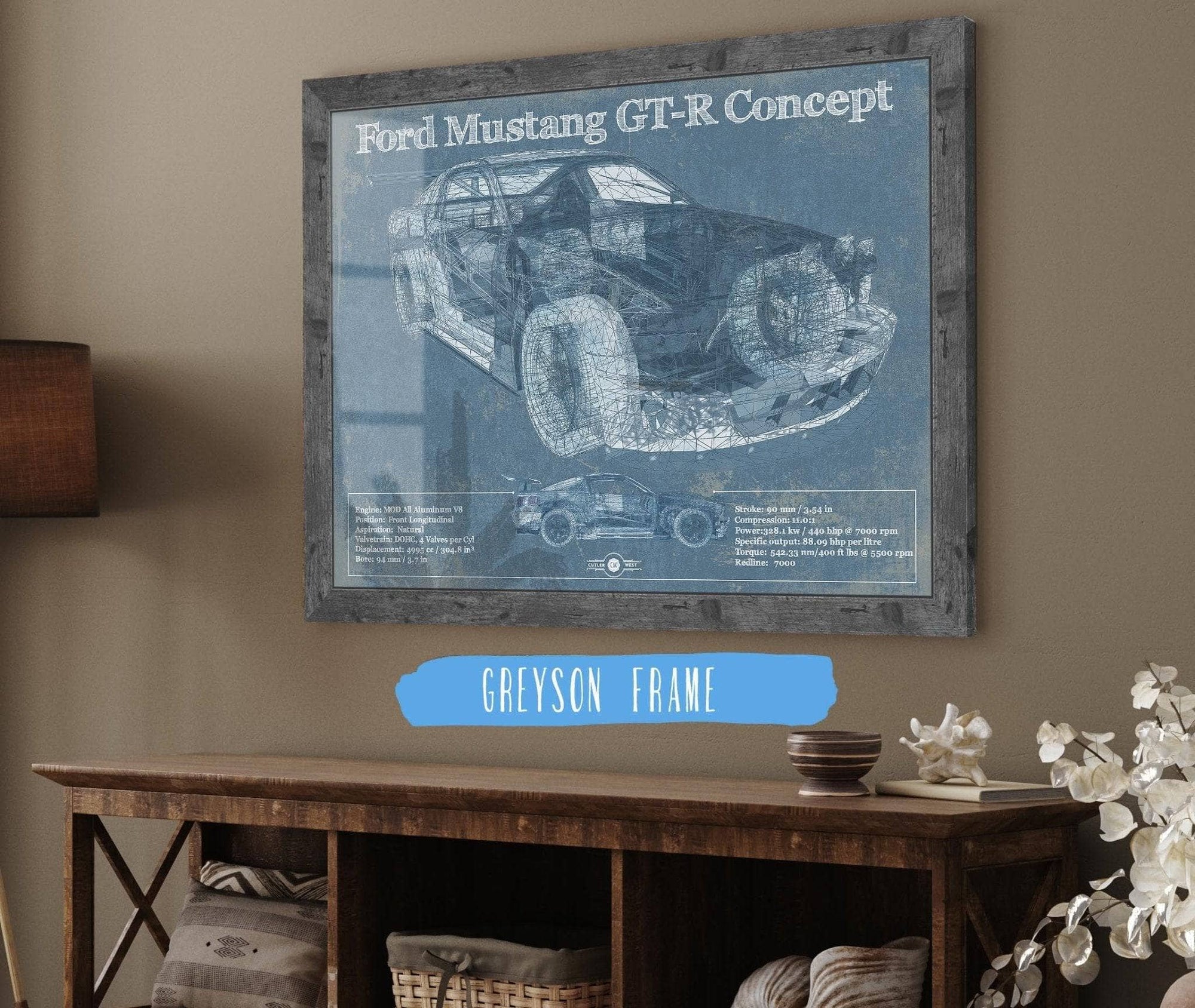 Cutler West Ford Collection 14" x 11" / Greyson Frame Ford Mustang GT-R Concept Race Car Print 787605402_21833