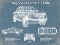 Cutler West Mercedes Benz Collection 14" x 11" / Unframed Mercedes Benz X Class Blueprint Vintage Auto Print 845000280_19516
