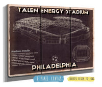 Cutler West 48" x 32" / 3 Panel Canvas Wrap Philadelphia Union F.C. -  Vintage Talen Energy Stadium MLS Soccer Print 714249888-48"-x-32"69355