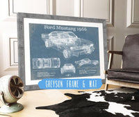 Cutler West Ford Collection 14" x 11" / Greyson Frame & Mat Ford Mustang 1966 Original Blueprint Art 845000229-TOP