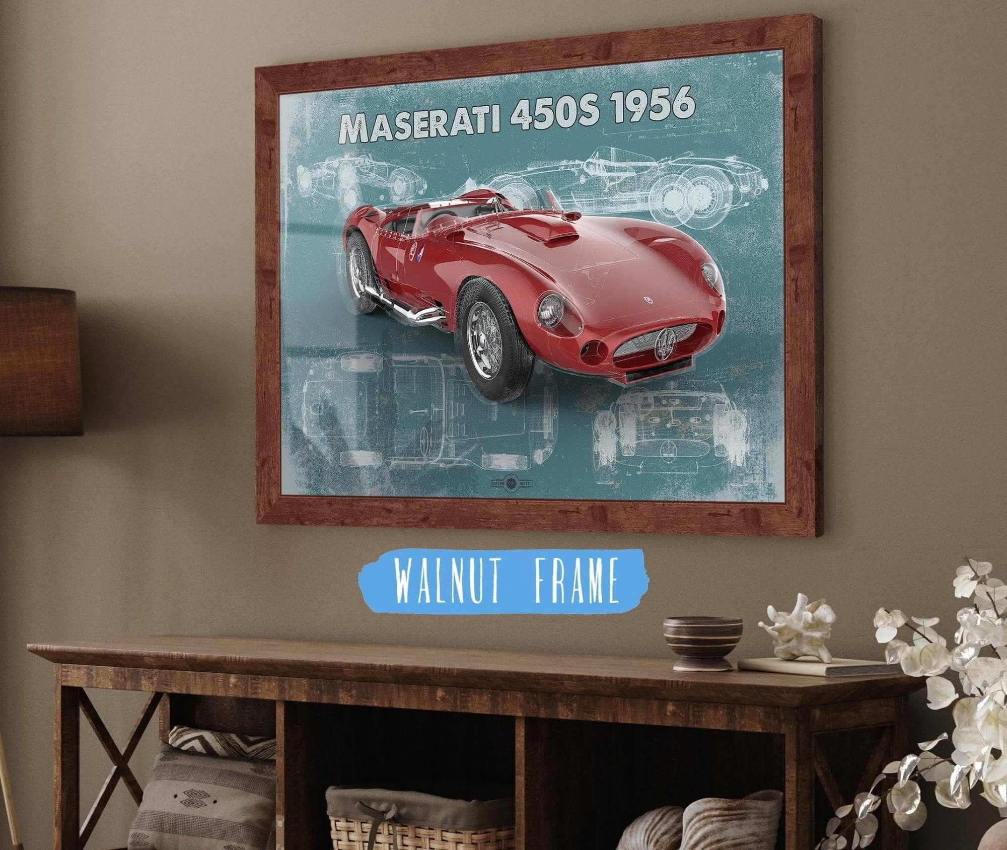 Cutler West Vehicle Collection Maserati 450s 1956 Original Vintage Car Blueprint