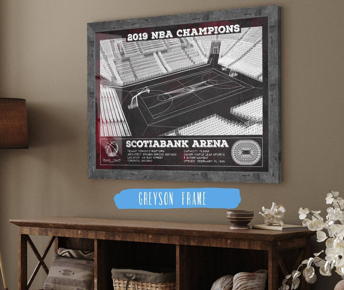 Cutler West Toronto Raptors 2019 NBA Champions - Scotiabank Arena Vintage Basketball Print