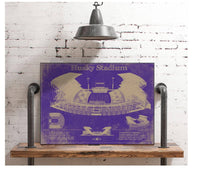 Cutler West Washington Huskies Art - Husky Stadium Vintage Stadium Blueprint Art Print