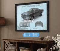 Cutler West Ford Collection 14" x 11" / Black Frame Ford Mustang 1963 Original Blueprint Art 845000123-TOP