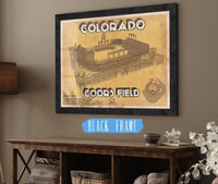Cutler West Baseball Collection 14" x 11" / Black Frame Colorado Rockies Coors Field - Vintage Baseball Fan Print 701938734_54084