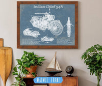 Cutler West 14" x 11" / Walnut Frame Indian Chief 348 Vintage Original Motorcycle Blueprint 835000022-14"-x-11"59366
