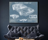 Cutler West DeLorean Racing Sports Car Blueprint Patent Original Art