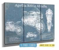 Cutler West 48" x 32" / 3 Panel Canvas Wrap Aprilia RSV4 Alitalia Blueprint Motorcycle Patent Print 874441204_36577