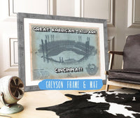 Cutler West Baseball Collection 14" x 11" / Greyson Frame & Mat Cincinnati Reds Great American Ballpark Seating Chart - Vintage Baseball Fan Print 694504919-TOP