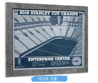Cutler West 14" x 11" / Greyson Frame St. Louis Blues Enterprise 2019 Stanley Cup Champions - Vintage Hockey Team Color Print 933350140_25859