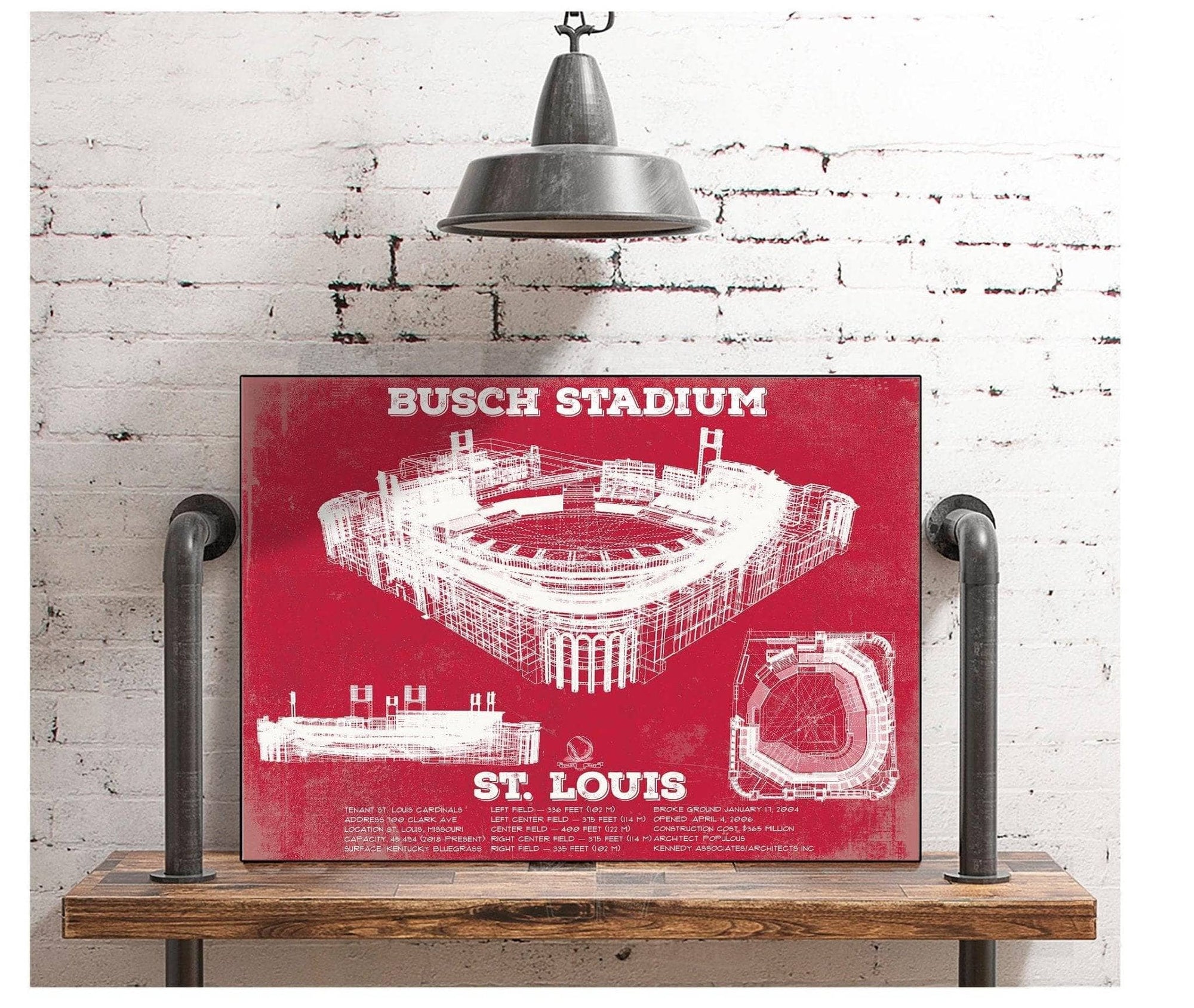 Cutler West St. Louis Cardinals - Busch Stadium Vintage Baseball Print