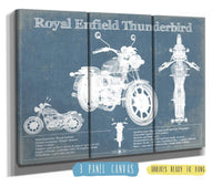 Cutler West 48" x 32" / 3 Panel Canvas Wrap Royal Enfield Thunderbird Blueprint Motorcycle Patent Print 933350106_17066