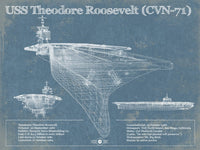 Cutler West Naval Military 14" x 11" / Unframed USS Theodore Roosevelt Aircraft Carrier Blueprint Original Military Wall Art 803721855_27882