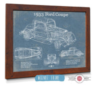 Cutler West Ford Collection 1933 Ford Coupe Vintage Blueprint Auto Print