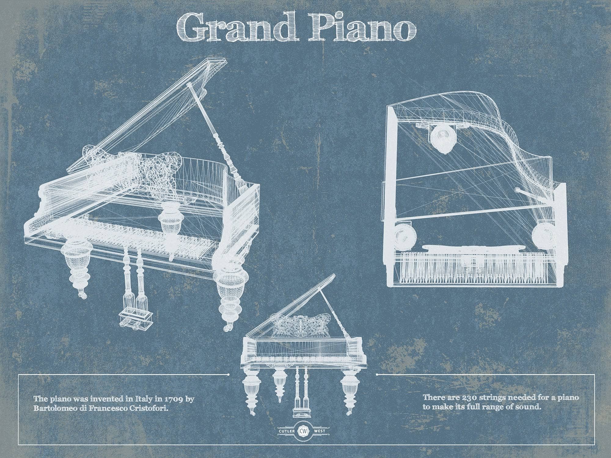 Cutler West Grand Piano Blueprint