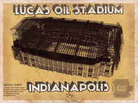 Cutler West Pro Football Collection 14" x 11" / Unframed Indianapolis Colts Lucas Oil Stadium Vintage Football Print 700666450_64972