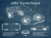Cutler West Toyota Collection 14" x 11" / Unframed 1989 Toyota Supra Vintage Blueprint Auto Print 933311139_39695
