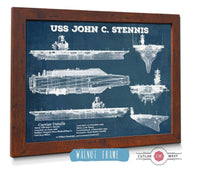 Cutler West Naval Military USS John C Stennis (CVN-74) Aircraft Carrier Blueprint Original Military Wall Art - Customizable