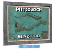 Cutler West Pro Football Collection 14" x 11" / Greyson Frame Pittsburgh Steelers Stadium Art Team Color- Heinz Field - Vintage Football Print 235353075