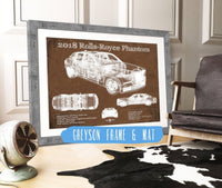 Cutler West Vehicle Collection 2018 Rolls Royce Phantom Vintage Blueprint Auto Print