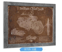 Cutler West Indian Chief 348 Brown Background Vintage Original Motorcycle Blueprint