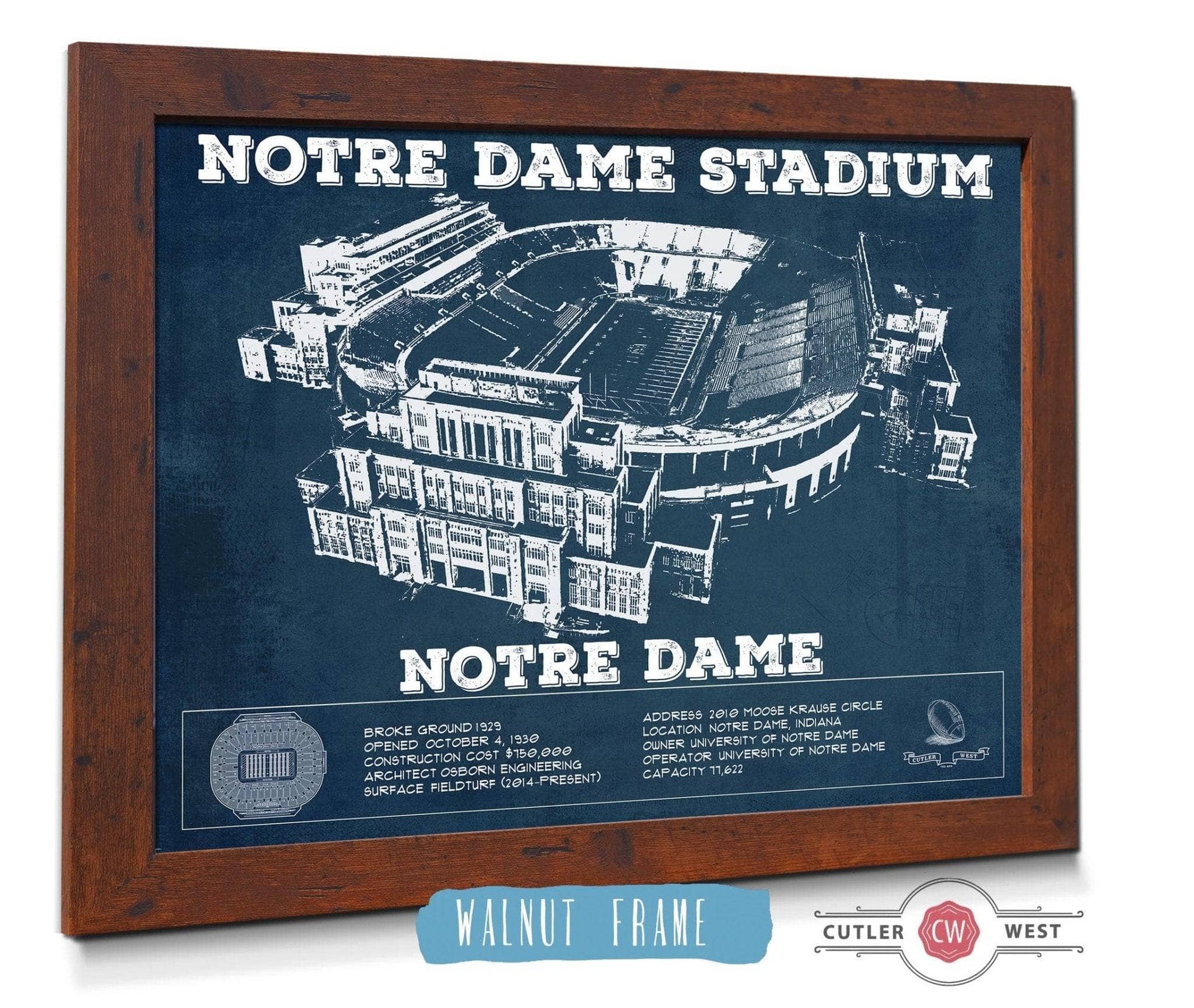 Cutler West Best Selling Collection Notre Dame Stadium Vintage Art Print