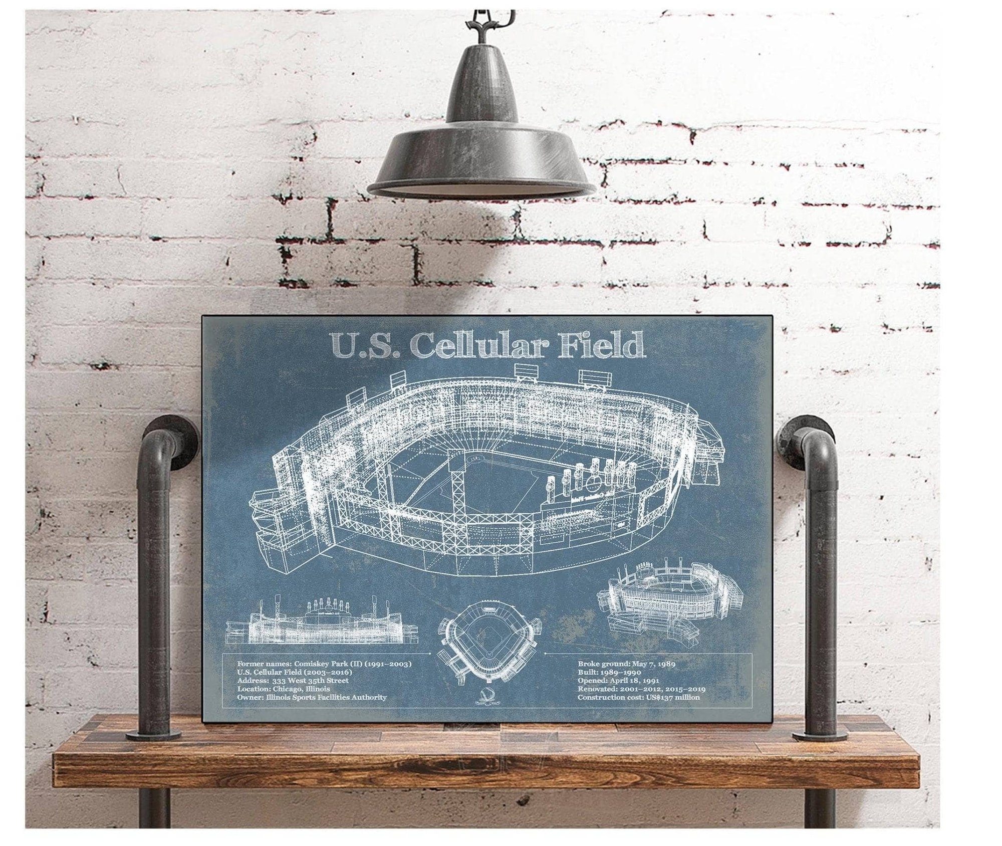 Cutler West Baseball Collection U.S. Cellular Field - Chicago White Sox Vintage Baseball Fan Print