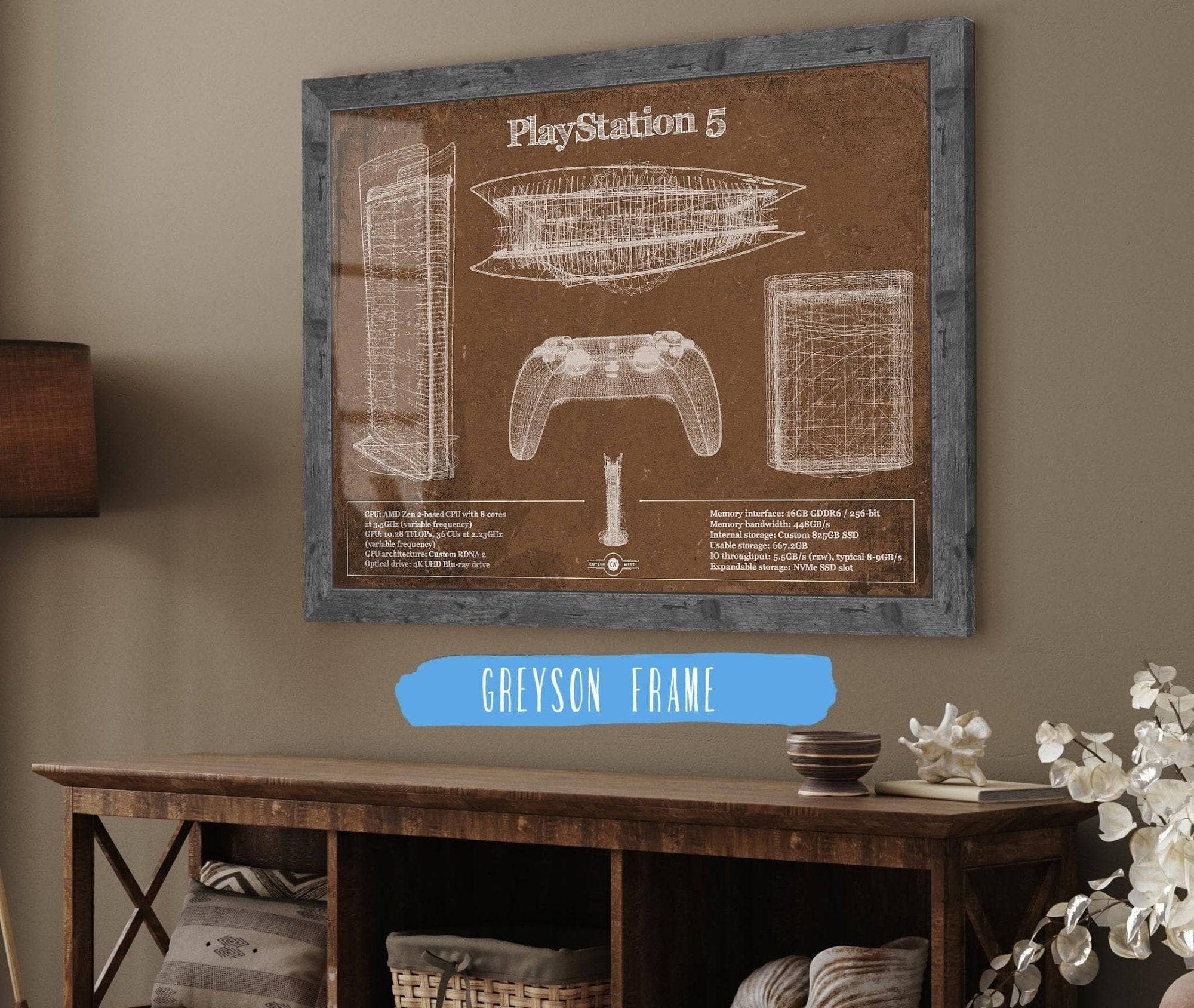 Cutler West Playstation 5 Blueprint Original Wall Art