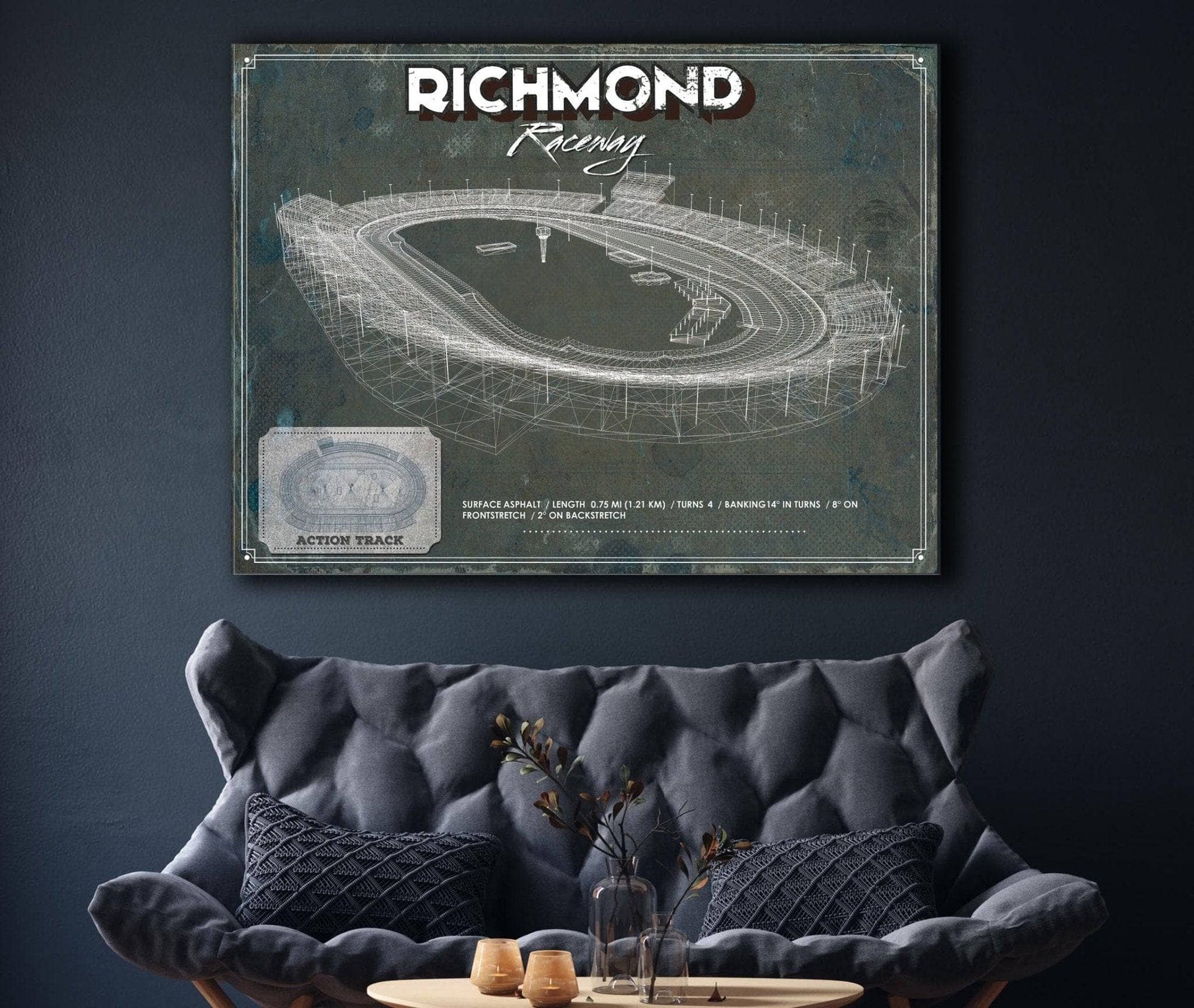 Cutler West Racetrack Collection Richmond Raceway NASCAR Race Track Print