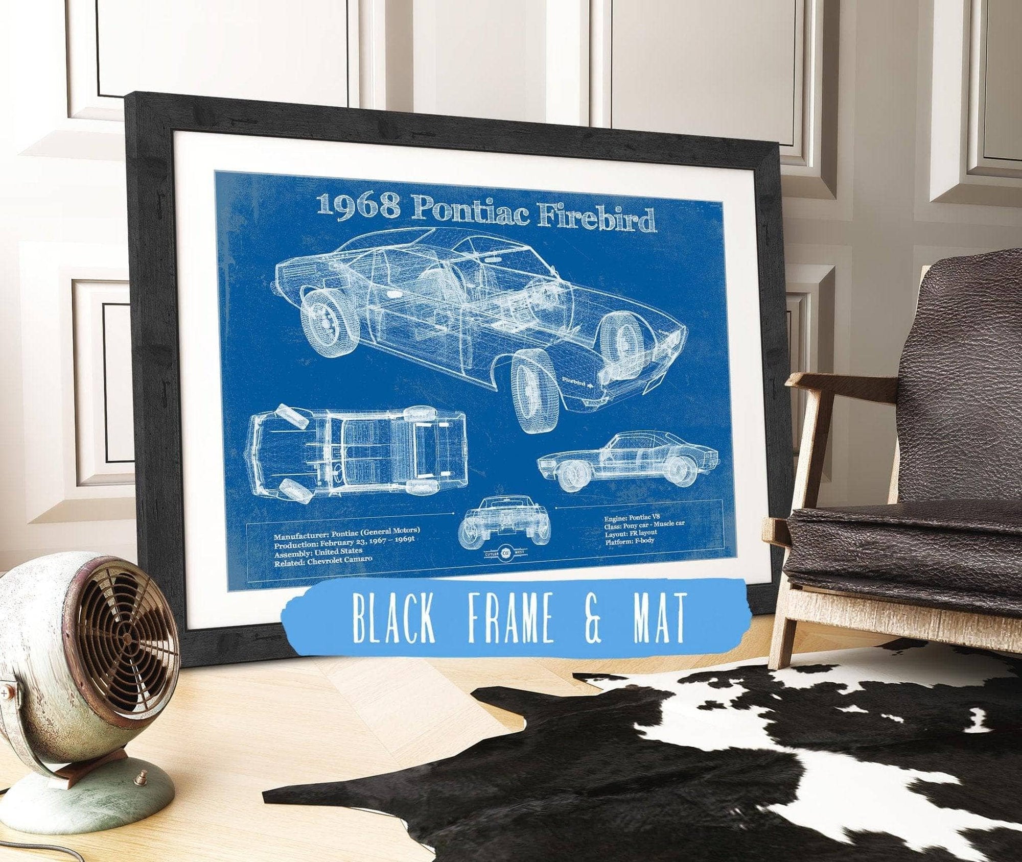 Cutler West Vehicle Collection 1968 Pontiac Firebird Vintage Auto Print