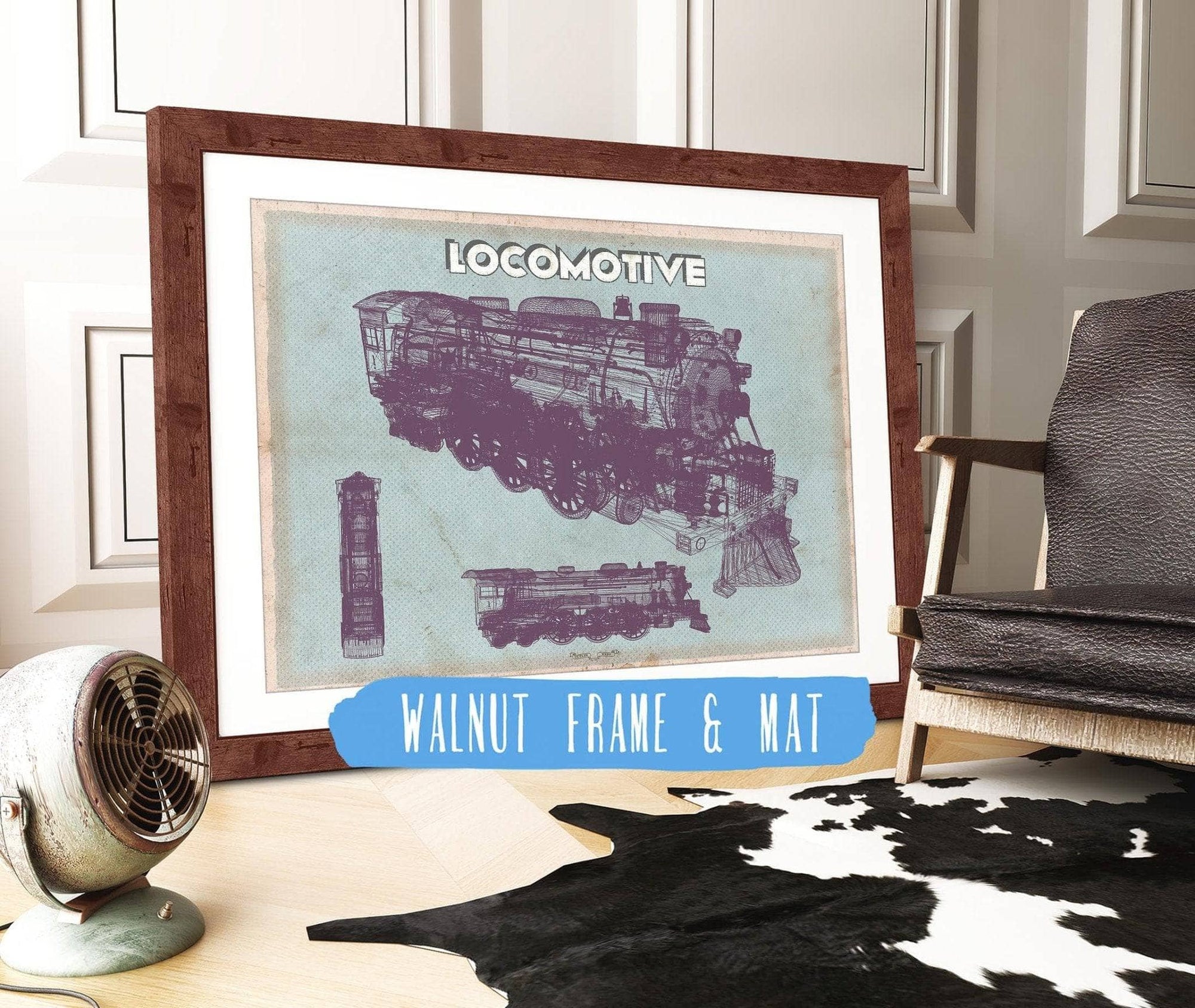 Cutler West Locomotive Vintage Train Print