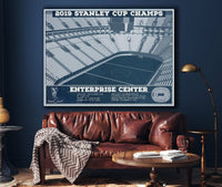 Cutler West St. Louis Blues Enterprise 2019 Stanley Cup Champions - Vintage Hockey Team Color Print