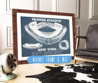 Cutler West Baseball Collection 14" x 11" / Walnut Frame & Mat NY Yankees - Vintage Yankee Stadium Blueprint Baseball Print 723090052-TOP