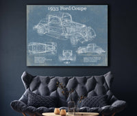 Cutler West Ford Collection 1933 Ford Coupe Vintage Blueprint Auto Print