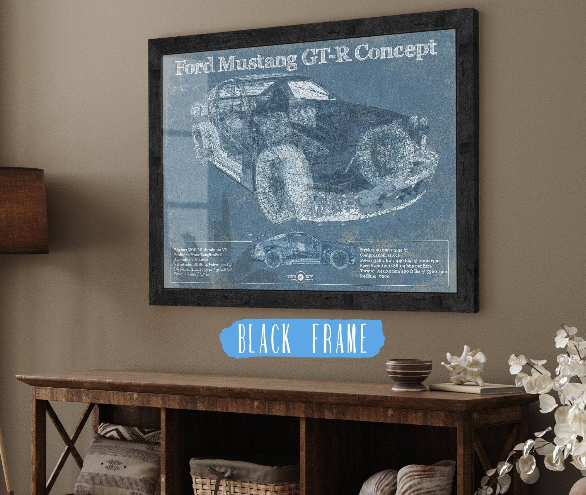 Cutler West Ford Collection 14" x 11" / Black Frame Ford Mustang GT-R Concept Race Car Print 787605402_21827