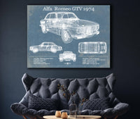 Cutler West Vehicle Collection Alfa Romeo GTV 1974 Bel Air Sport Coupé Blueprint Vintage Auto Print