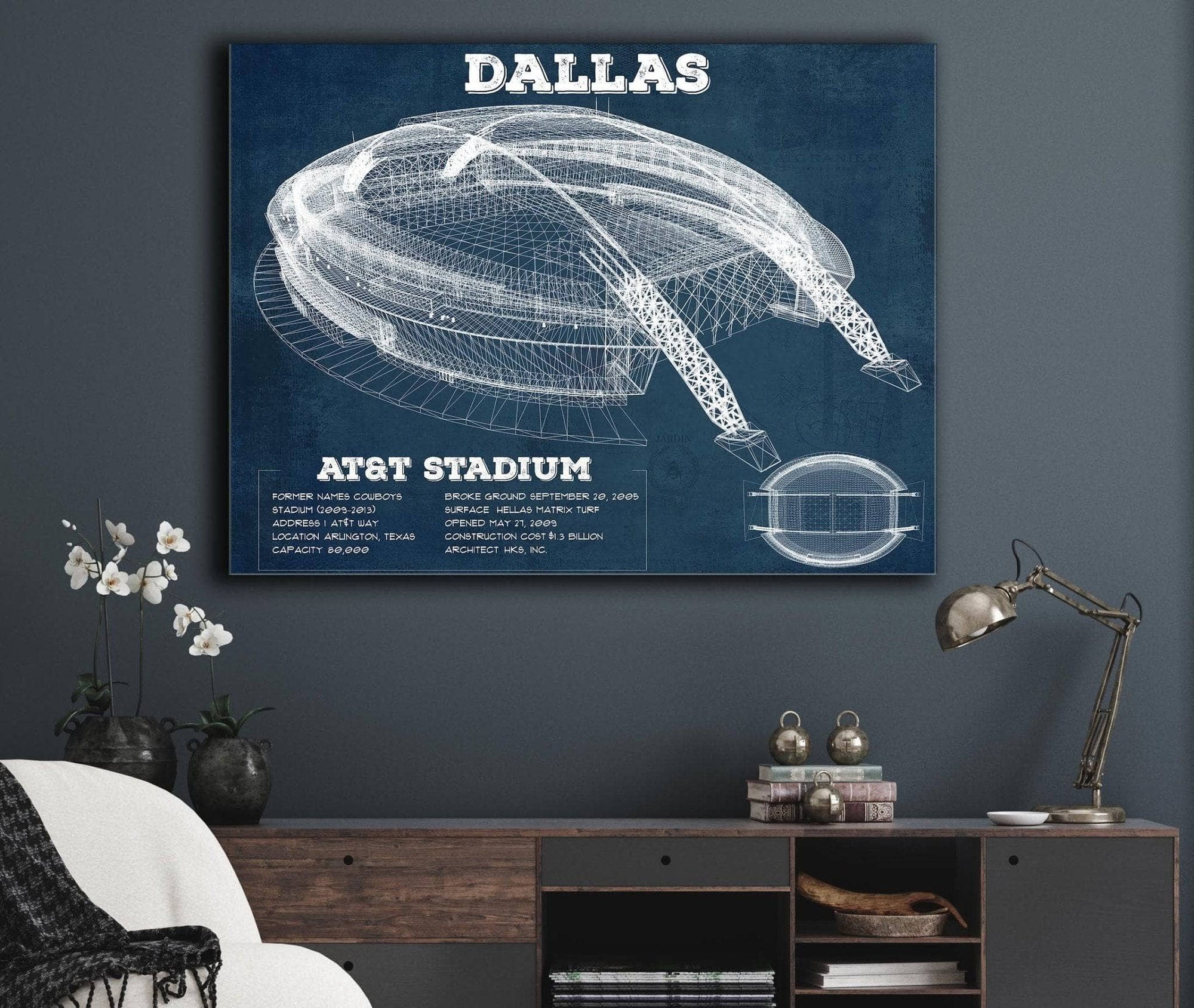 Cutler West Pro Football Collection Dallas Cowboys - AT&T Stadium - Vintage Football Print