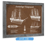 Cutler West Italian Training Ship Amerigo Vespucci Blueprint Original Military Wall Art
