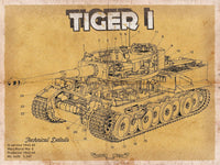 Cutler West Military Weapons Collection 14" x 11" / Unframed Tiger I Vintage German Tank Military Print 715557733_25192