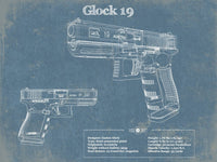 Cutler West Military Weapons Collection 14" x 11" / Unframed Glock 19 Blueprint Vintage Gun Print 946593923_12134