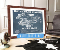 Cutler West Best Selling Collection 14" x 11" / Walnut Frame & Mat Notre Dame Stadium Vintage Art Print 706603798-TOP_70695